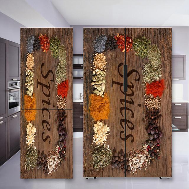 Наклейка на холодильник с кофе, дверная крышка, ПВХ, обои на холодильник, виниловая самоклеящаяся съемная наклейка на стену для замораживания, домашний декор