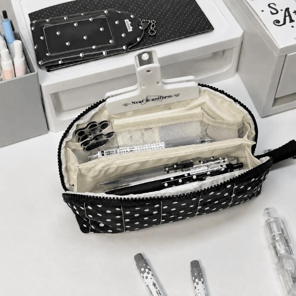 Polka Dot Print Pencil Case Shell Shaped Pencil Pouch Multi-Purpose Stationery Pouch Students