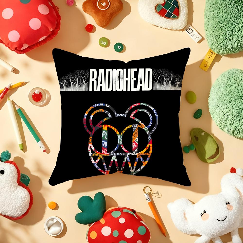 BBritish Band RadioheadS Cushion Cover Plush Fabric Soft DoubleSided Printed Sofa Warm Winter Home Gift Pillow Cover
