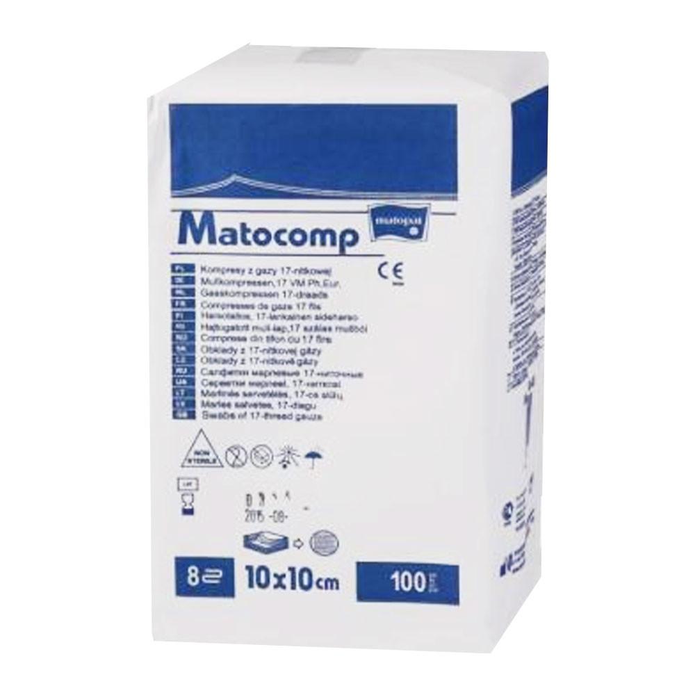 Non-Sterile Compress 10X10 Gauze 12 Layers 13 Threads Matocomp 100 Pcs Carton