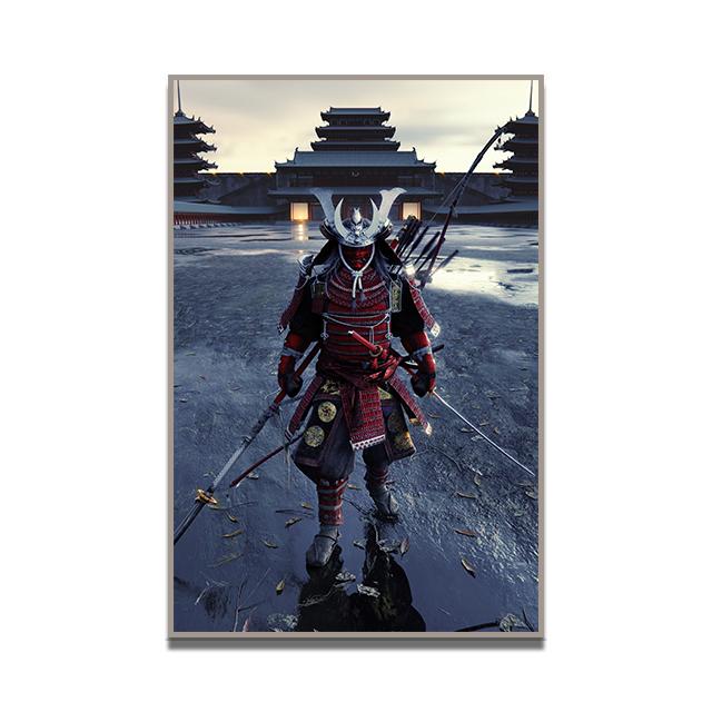 Япония Самурай Аниме Плакат Абстрактное Настенное Искусство Бусидо Холст Картина Японские Воины Портретная Картина Печать Домашний Настенный Декор Без Рамки