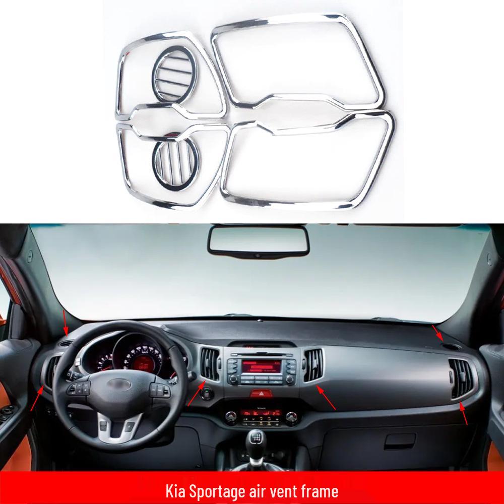 Совместимо с 2011-2015 Kia Sportage R Рамка воздуховода кондиционера Яркая отделка.
