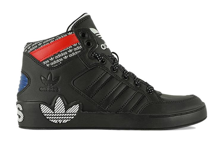 adidas Originals Хардкорт Повседневные Средние Детские Скейтбордические Кроссовки Черный Красный Синий Детские FV5466