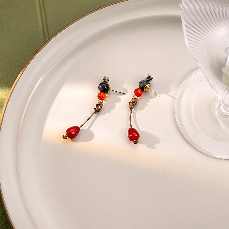 BLINGBAY женские новые серьги с искусственным жемчугом в китайском стиле, серьги с кисточками в форме бабочки в китайском стиле, простые аксессуары Hanfu, ретро-ювелирные изделия