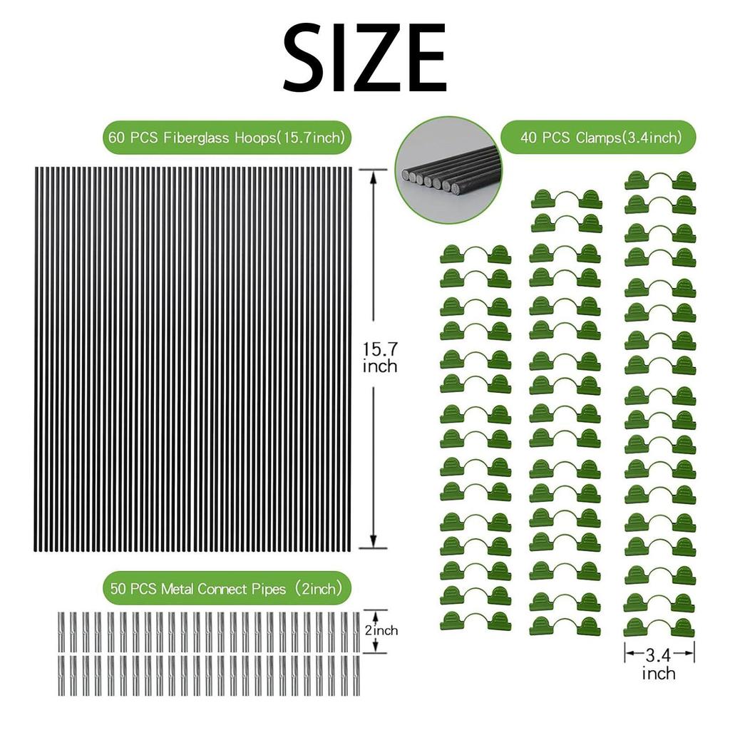 Садовые обручи для высоких грядок, опоры для кашпо, садовые туннели, обручи для рядов, покрытие для грядок, сетка для садового покрытия, двор