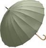 Nakatani Long Manual Japanese Style Umbrella for Women and Wooden Rain Japanese Style Umbrella, 24-Rib Umbrella, Khaki, 58cm, Opening, Men, Handle,