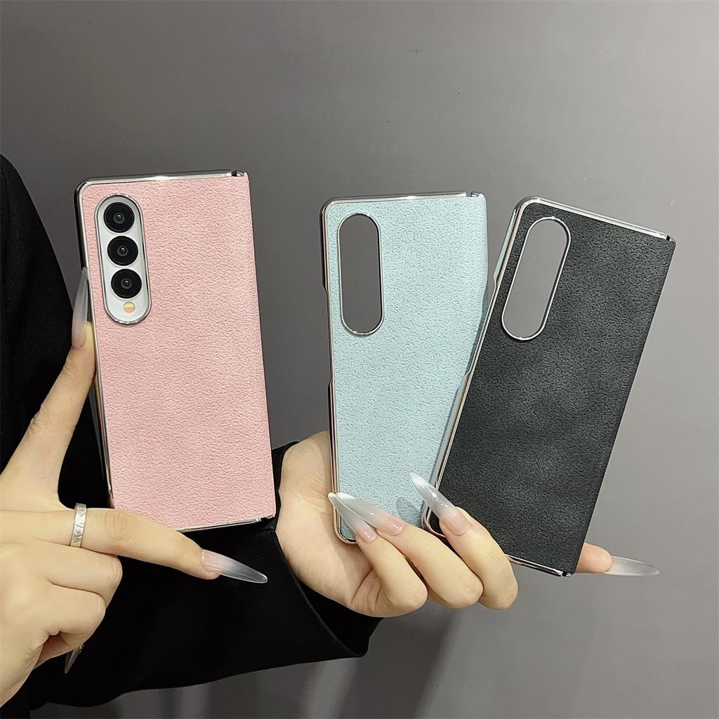 Ретро Матовый Кожаный Магнитный Чехол-Книжка с Покрытием на Петле для Samsung Galaxy Z Fold 7 6 5 4 для Беспроводной Зарядки Magsafe