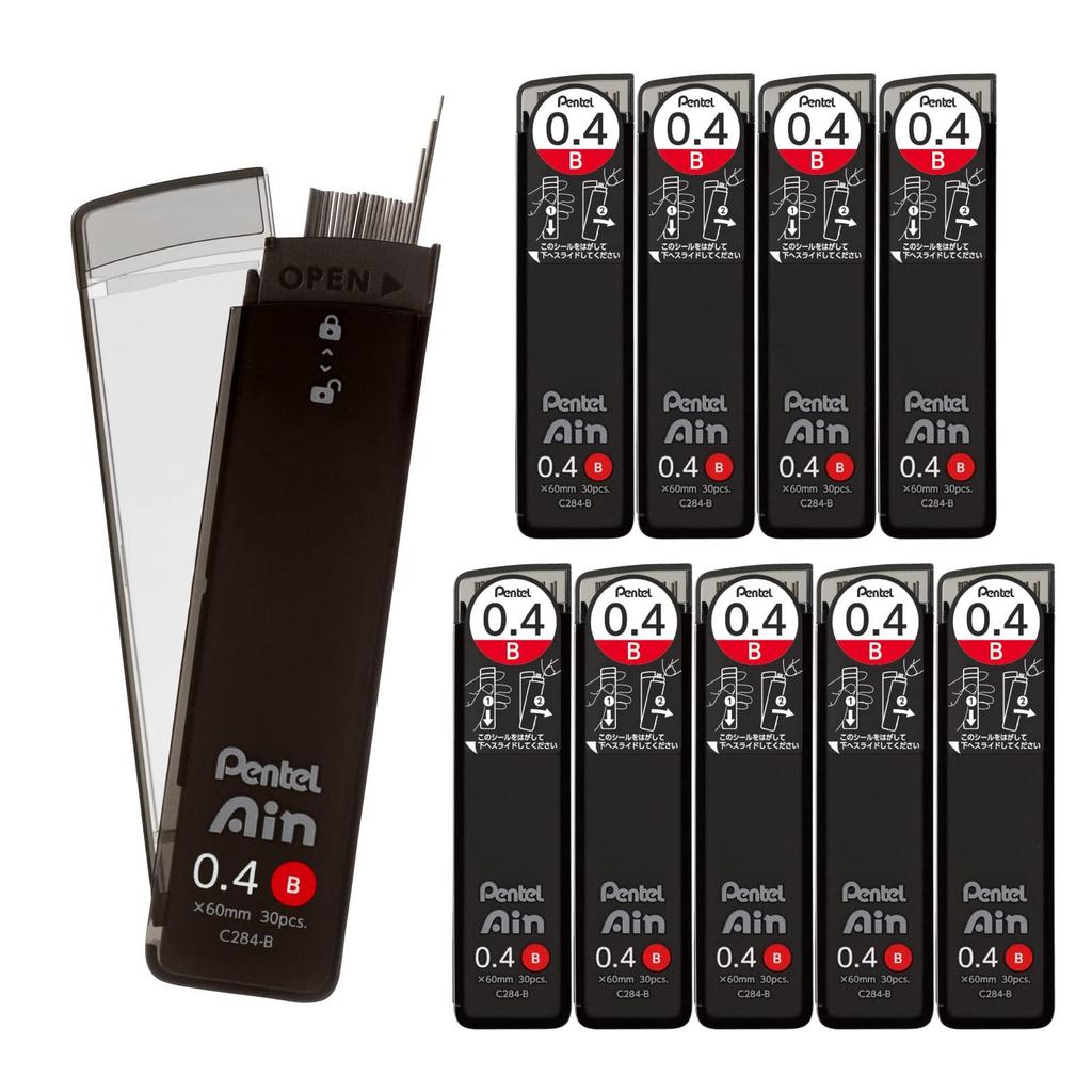 Стержни для механического карандаша Pentel Pentel Ein 0.4 мм B 10 шт. C284-B