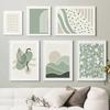 Sage Green Inhale Exhale Abstract Boho Wall Art Холст Картина Скандинавские постеры и принты Настенные картины для декора гостиной