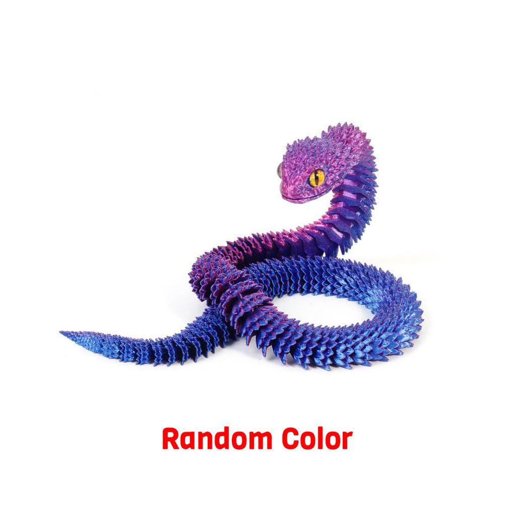 3D Printed Snake Realistic Snake Statue Movable Joint Fidget Toys Simulation Snake Year Desk Ornament Animal Model Gift