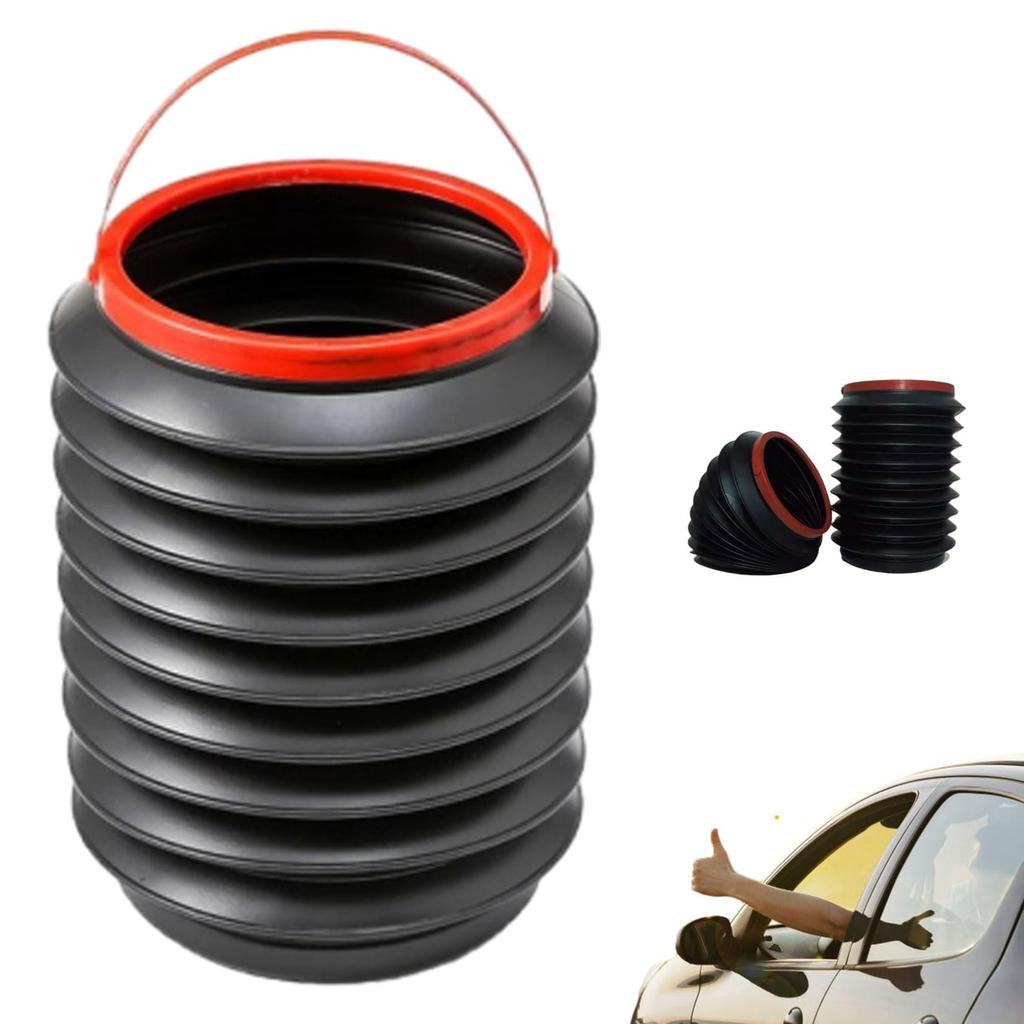 1pc Telescopic Car Trash Can, Leakproof Collapsible Storage Bin for Auto, Multi-Purpose As Umbrella Holder & Snack Organizer