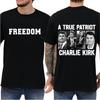 Charlie Kirk Freedom Printed Fashionable Casual Men's Pure Cotton T-shirt Retro Loose Street Y2K Short Sleeved Unisex Summer