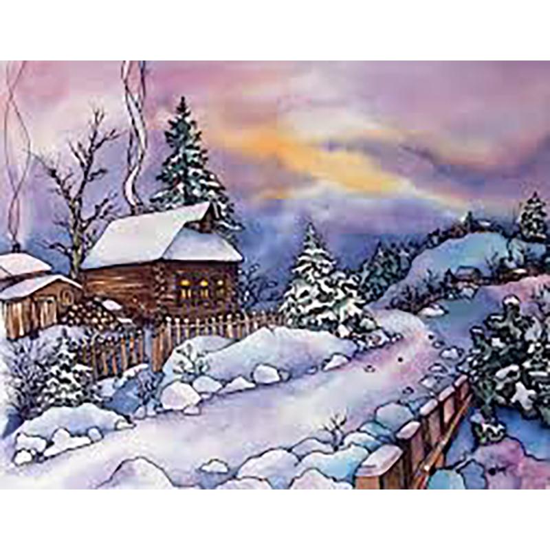 DIY Landscape 5D Diamond Painting Full Round Drill Snow Scenic Diamond Embroidery Cross Stitch Mosaic Kits Wall Art Home Decor