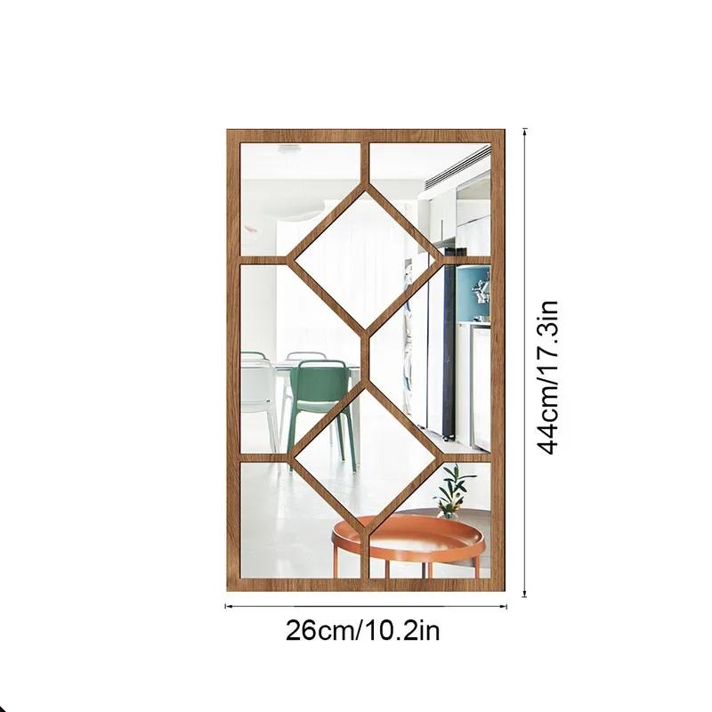 Imitation Window Arch Design Acrylic Mirror Wall Sticker Self-adhesive Decals Home Living Room Background Art Wall Decor Mirror