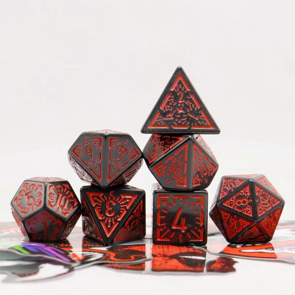 7 шт./лот, многогранные игральные кости из смолы D&D D4 D6 D8 D10 D% D12 D20, многогранные игральные кости TRPG, настольные игры