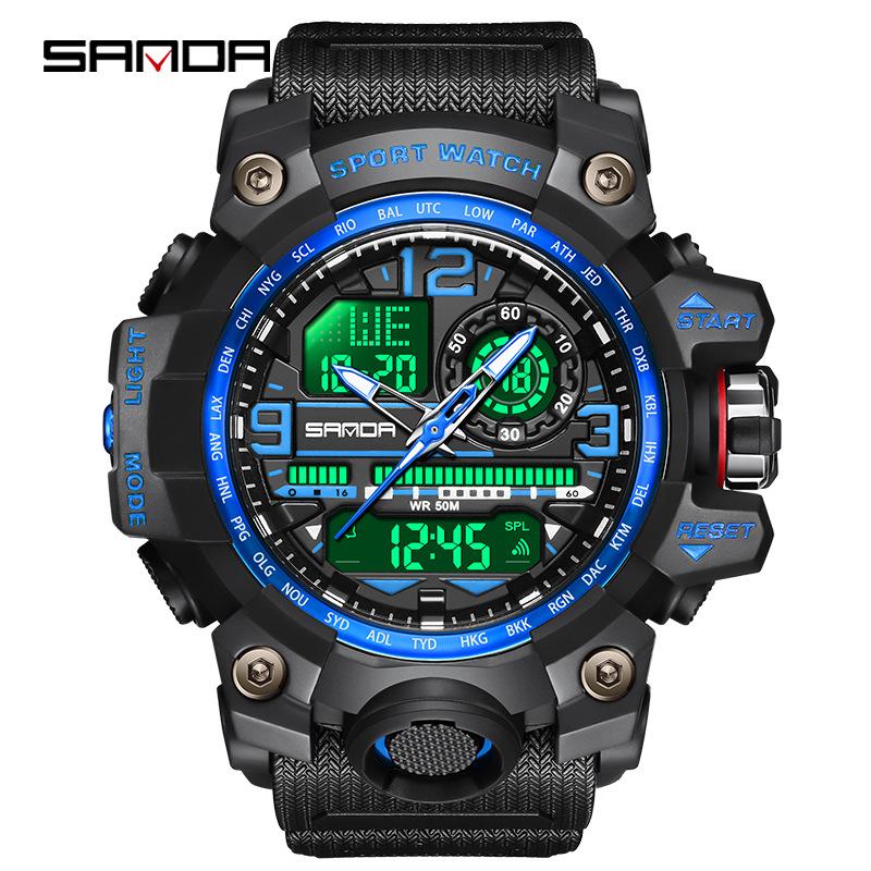 Sanda Korean Trend Multifunctional Luminous Waterproof Watch for Teens & Adults