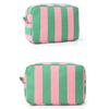 Durable Corduroy Storage Bag Stripe Design Makeup Train Cases High Capacity Travel Makeup Bag