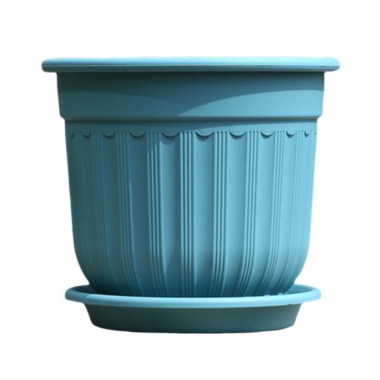 Большой цветочный горшок с блюдцем, однотонный цветочный горшок с дренажным отверстием, садовый цветочный горшок для роз, орхидей, суккулентов, трав