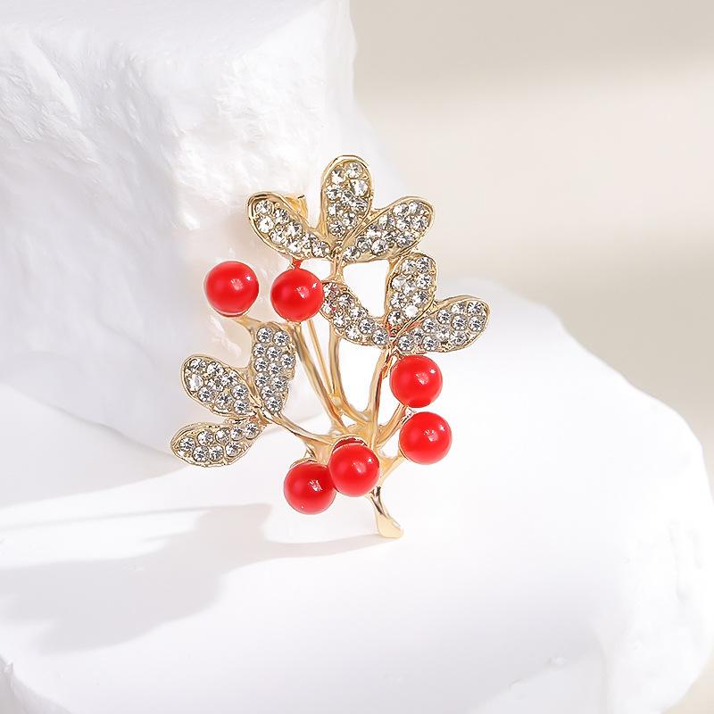 New Fortune Tree Red Prosperity Brooch Women's Design Pin Suit Coat with Premium Accessories