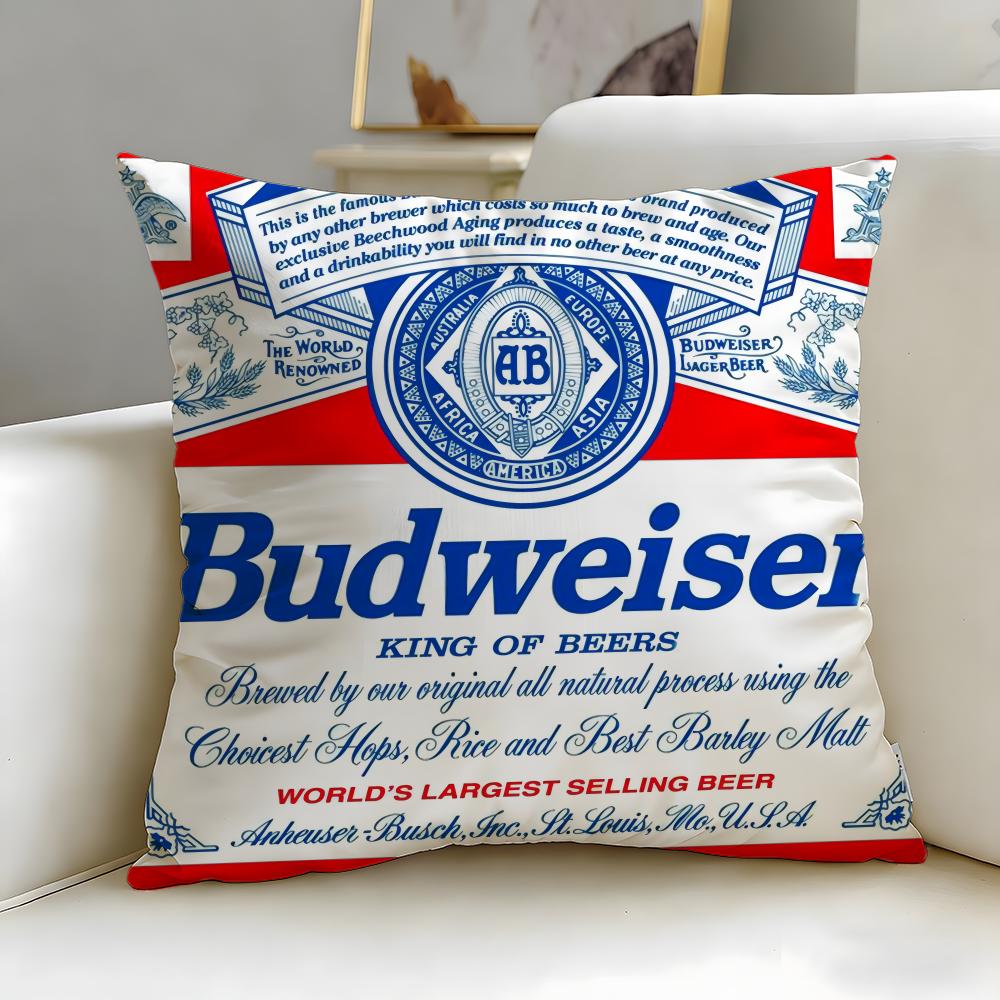 Классический бренд напитков Budweiser Наволочка Мягкая и Легко стирающаяся – Универсальная для Дивана, Кровати, Путешествий и Офиса