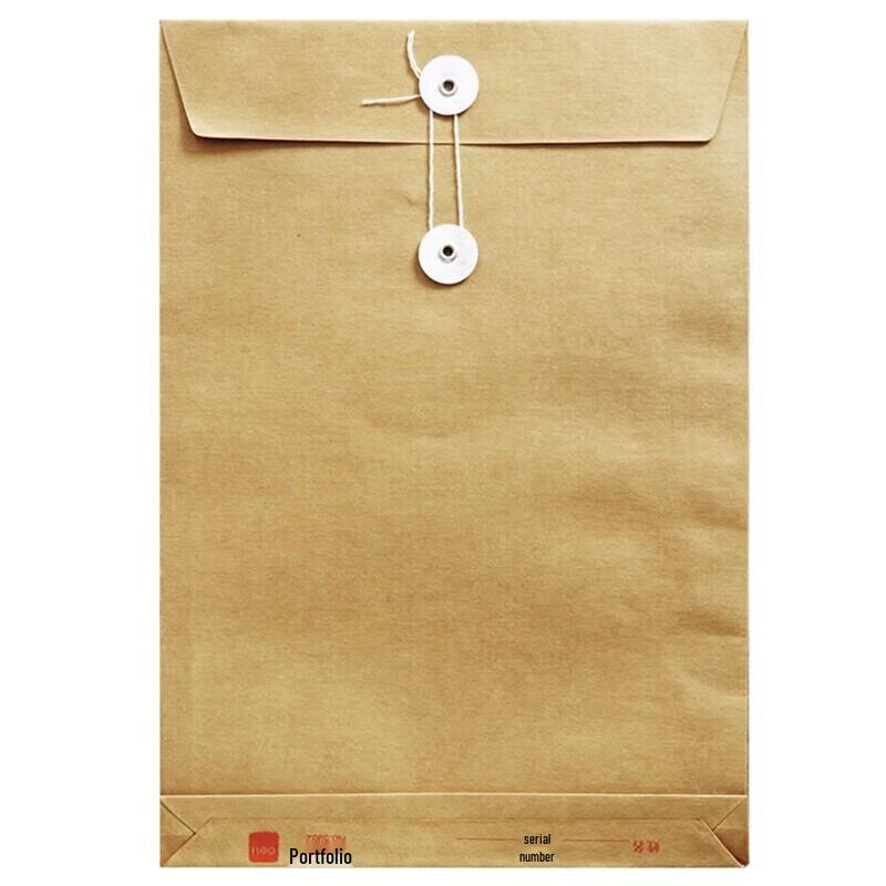Deli A4 Thick Kraft Paper File Bags, 4cm Wide, 175g, 40-Pack