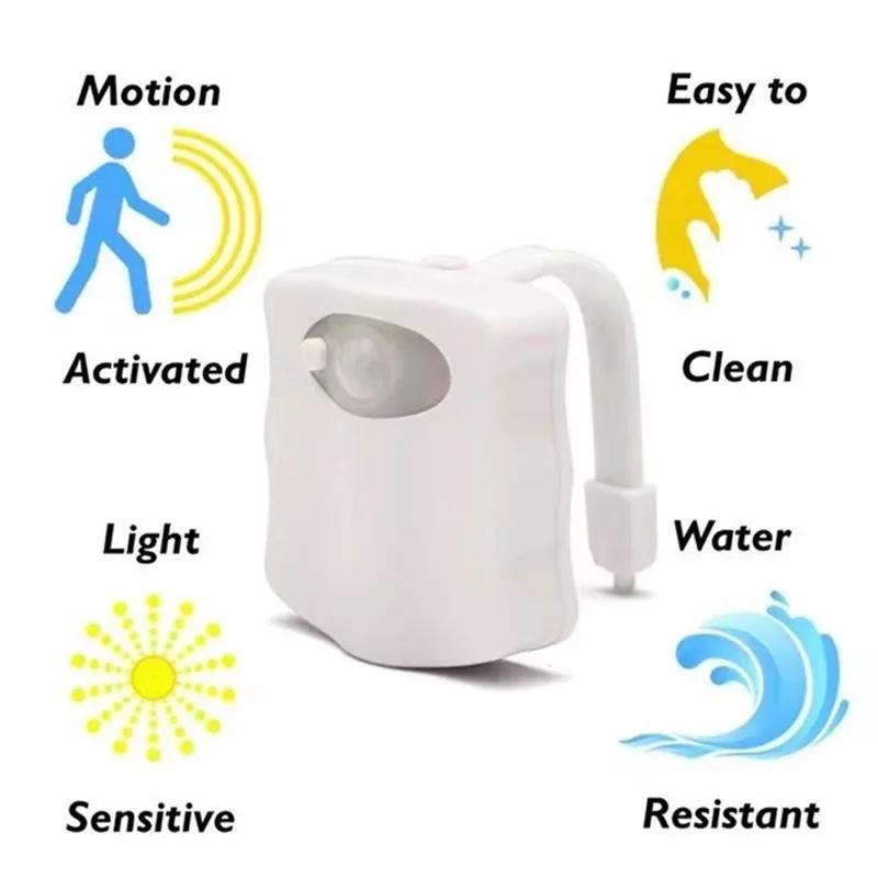 Мини-светильник Kawayi Human Infrared Sensing LED Night Light Stick для туалета 16/8 цветов для ванной комнаты, цветной ночник с датчиком движения