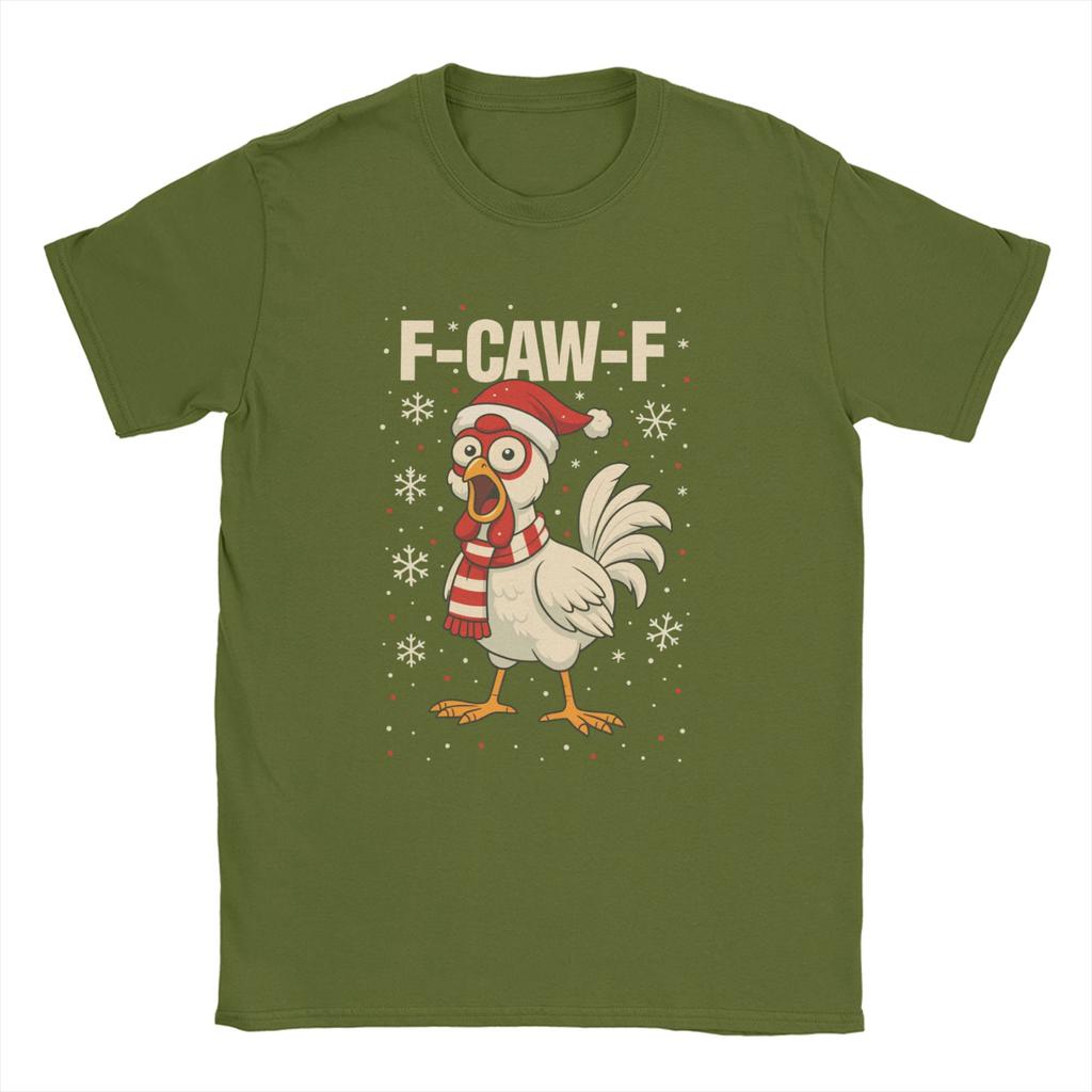 F Caw F Петух Смешная Птица Fcawf Курица Футболки Мужская Мода Хлопковая Футболка Круглый Вырез Короткий Рукав Футболка Большие Размеры Одежды