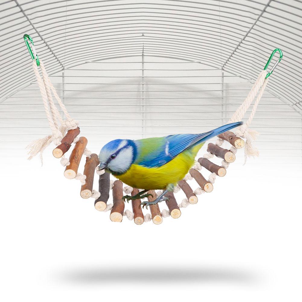 Попугаи деревянный подвесной мост 10 см хлопковая веревка для домашних птиц мягкая горизонтальная воздушная лестница