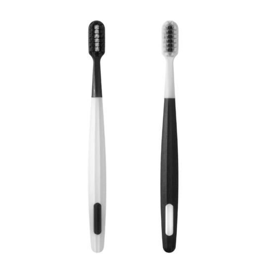 Yousheng Oral Brush Non-slip Handle Square Hole Ergonomics Eco-friendly Portable Oral Care Tool Plastic Mavericks Adventures Black White Toothbrush