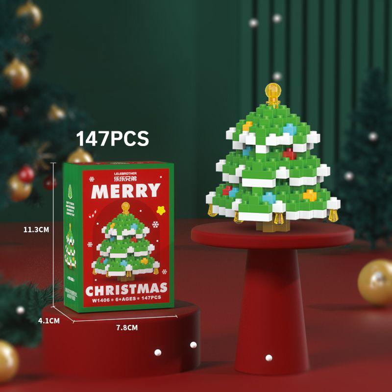Merry Christmas Micro Building Blocks Santa Claus Elk Snowman Christmas Tree Assembled Mini Bricks Figure Toy For Kid Gifts