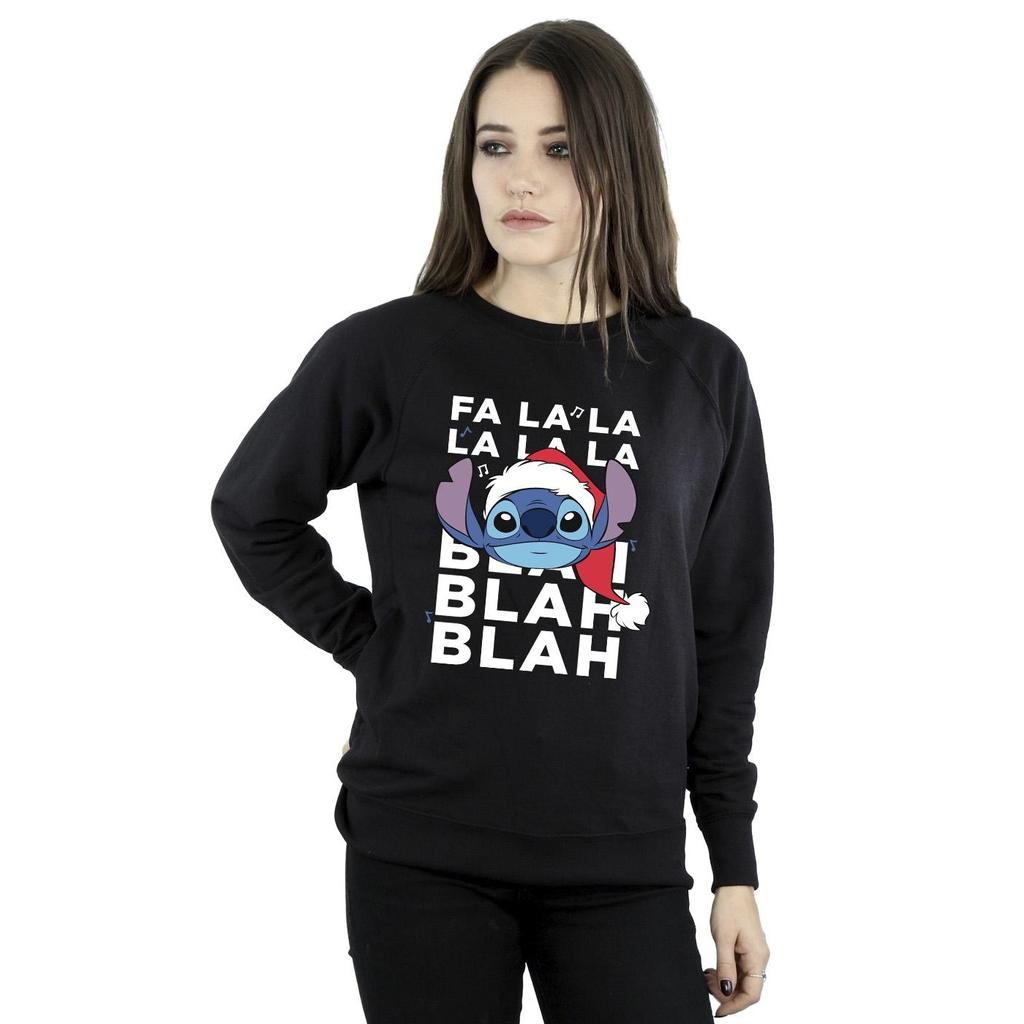 Disney Womens/Ladies Lilo And Stitch Christmas Blah Blah Blah Sweatshirt