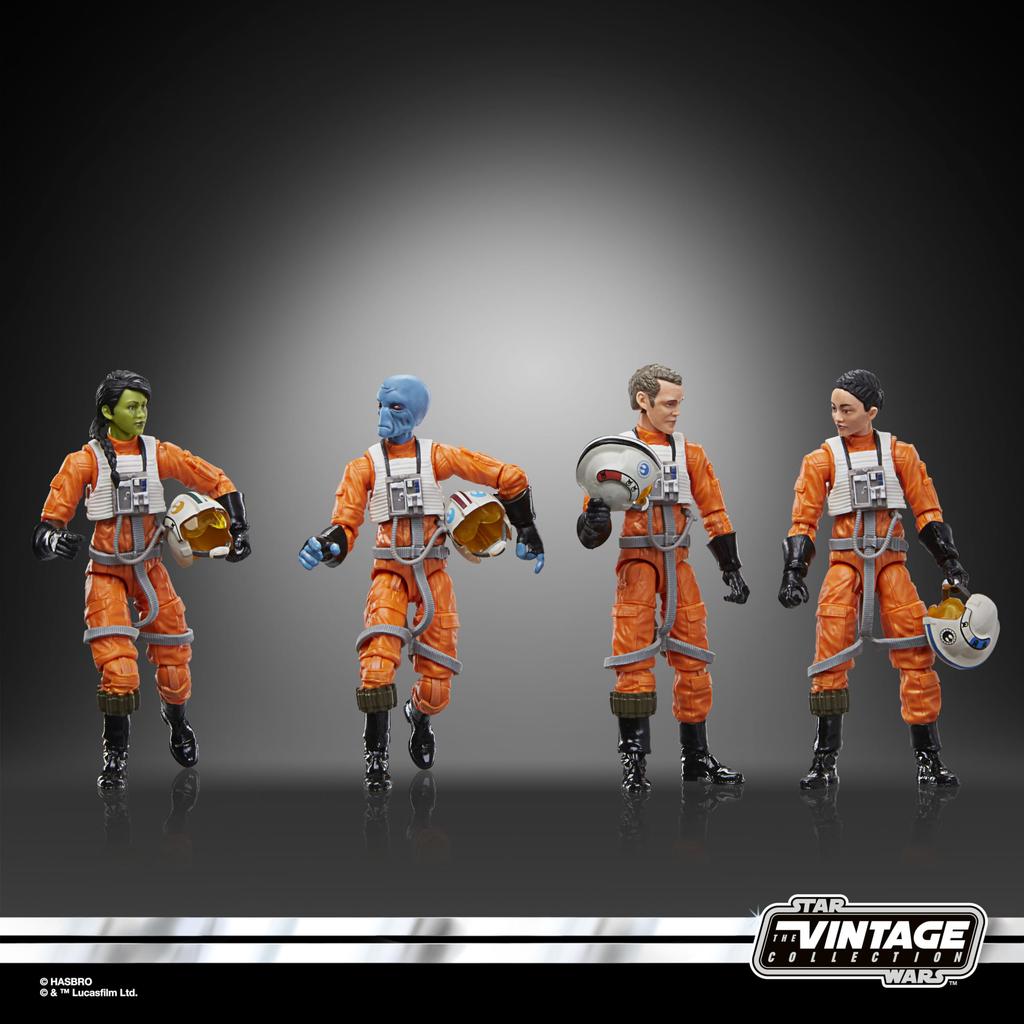 Star Wars Vintage Collection X-Wing Pilot 4-Pack Ahsoka 3.75-Inch Collectible Action Figures