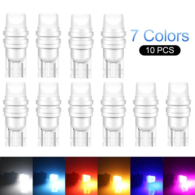 10 шт. canbus T10 LED W5W светодиодная лампа рулевого управления автомобиля боковой свет знак 168 192 автомобильная керамическая клиновая парковочная лампа подсветка номерного знака