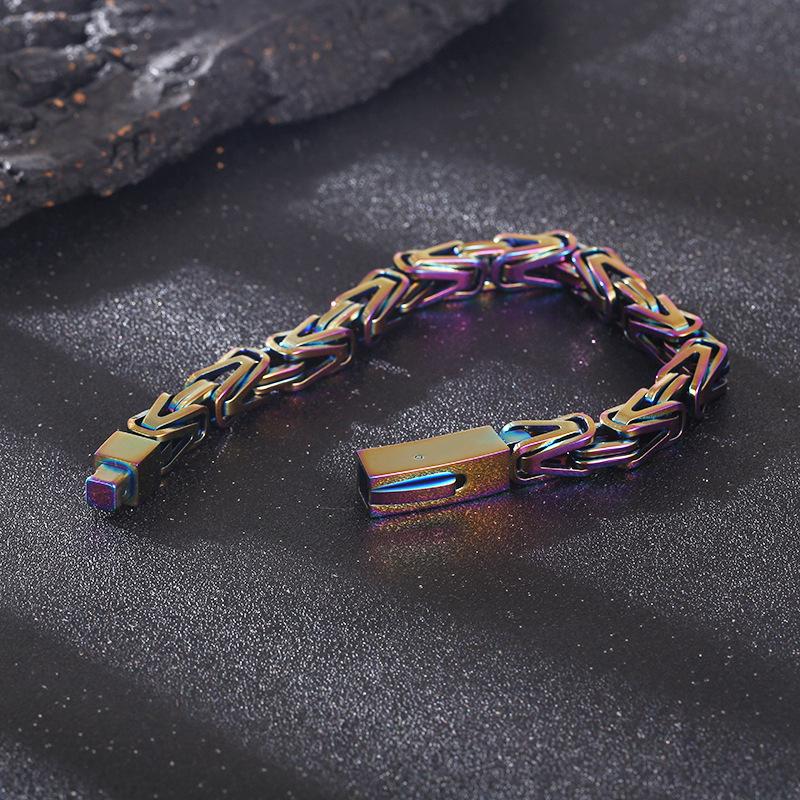 Chao Ren Хип-Хоп Византийский Браслет Простой Модный Уличный Стрельба Легкая Поверхность 8mmv Император Титановая Сталь Мужской Браслет