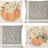 Thanksgiving New Pillow Case Autumn Pumpkin Print Letter Pillow Home Cushion Set Decoration