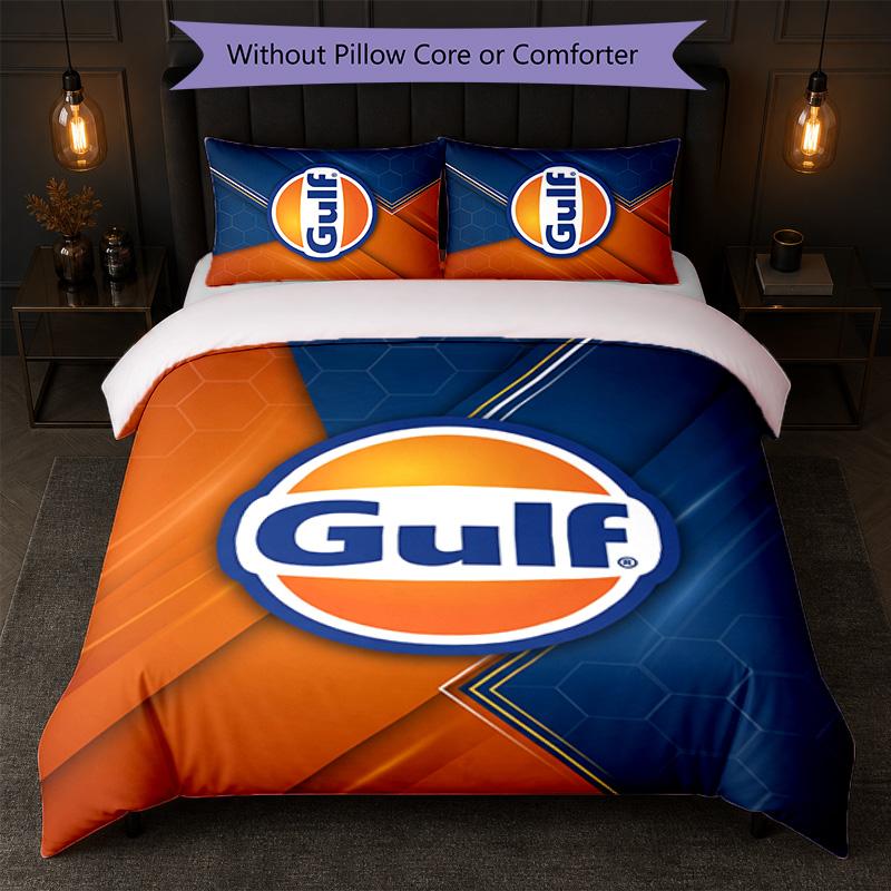 Gulf Print 3Pcs Bedding Set Duvet Cover With Two Pillowcases Soft Bed Linen For Household Bedroom