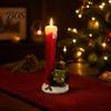 Christmas Table Centerpieces Resin Figurine Candle Holder, LED Flameless Electronic Light, Decorative Figurines for Holidays Snowman Elf Reindeer