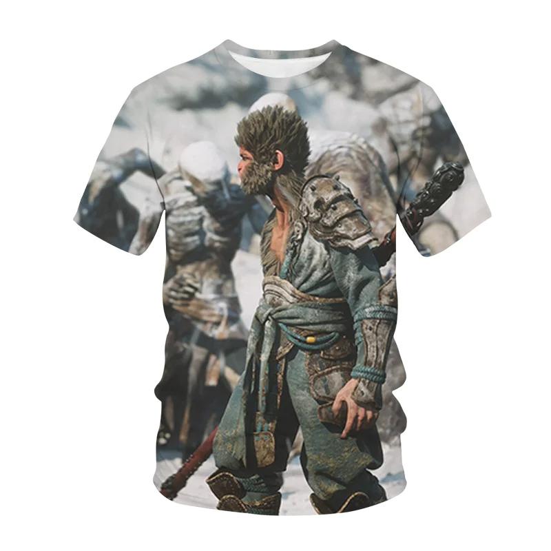 Футболки WuKong Game 3D Print Streetwear Мужская Женская мода Oversize футболка с коротким рукавом Детские футболки Топы Мужская одежда