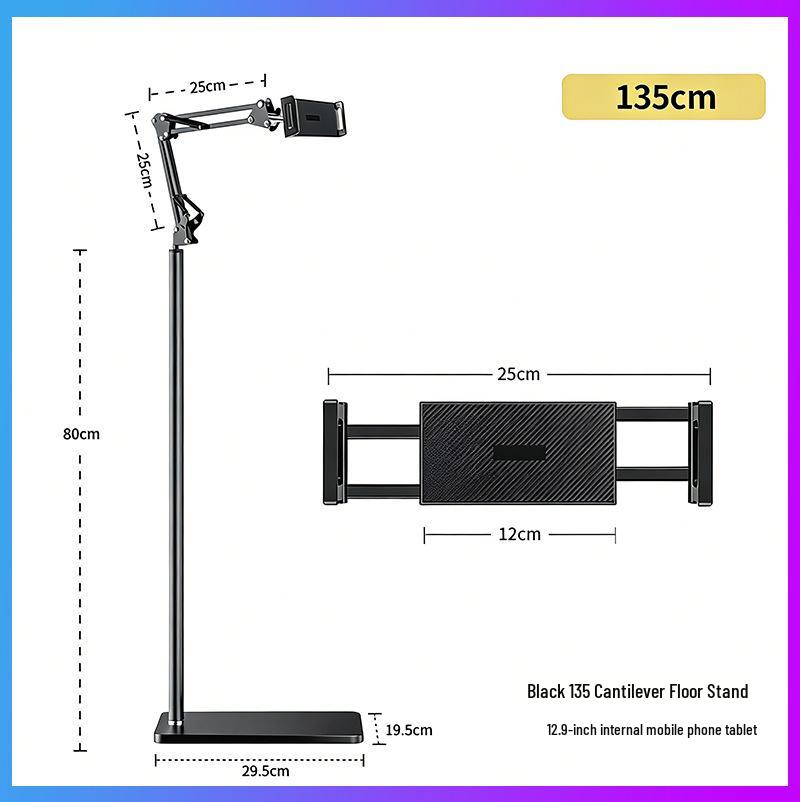 Adjustable Cantilever Mobile Holder: Portable Bedside & Floor Stand for Phones & Tablets