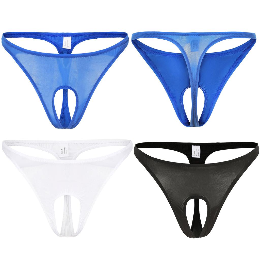 Mens G-string Briefs Lingerie Underwear Low Waist Open Front Pouch Butt Flaunting Fun Thong Ring Supporter Jockstraps UnderpantsGood product