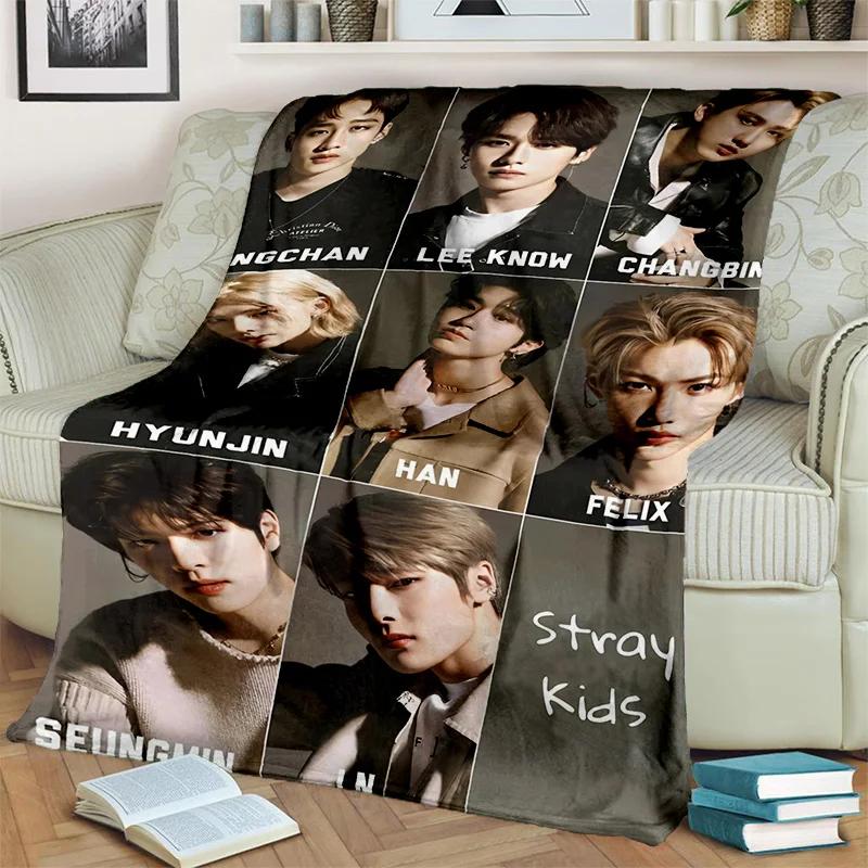 3D Kpop Stray Kids Корейское одеяло с певицей, мягкое одеяло для дома, спальни, кровати, дивана, пикника, путешествия, офиса, чехол для отдыха, детское одеяло