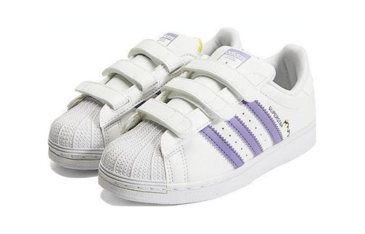 Adidas Originals SUPERSTAR Synthetic Leather Slip Resistant Abrasion Resistant Low top Kids' Skateboarding Shoes HP6217