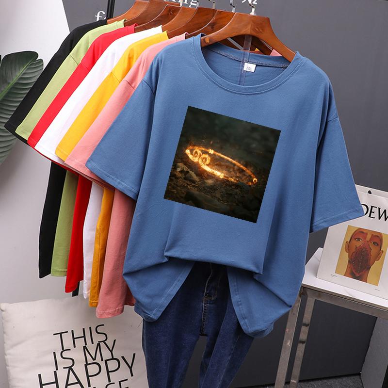 TWINFLAMES Black Myth Wukong Clothes Women Oversized Cotton Tees Summer New Printed T Shirt Soft Female Jumper Top