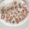 50g Mixed Vintage Gilt Czech Acrylic Beads: Amber, Powder Blue, Butterfly, Heart for DIY Beading