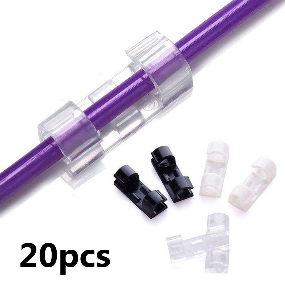 20pcs Desktop Data Telephone Line Sleeve Management Cord Winder Cable Organizer Clips