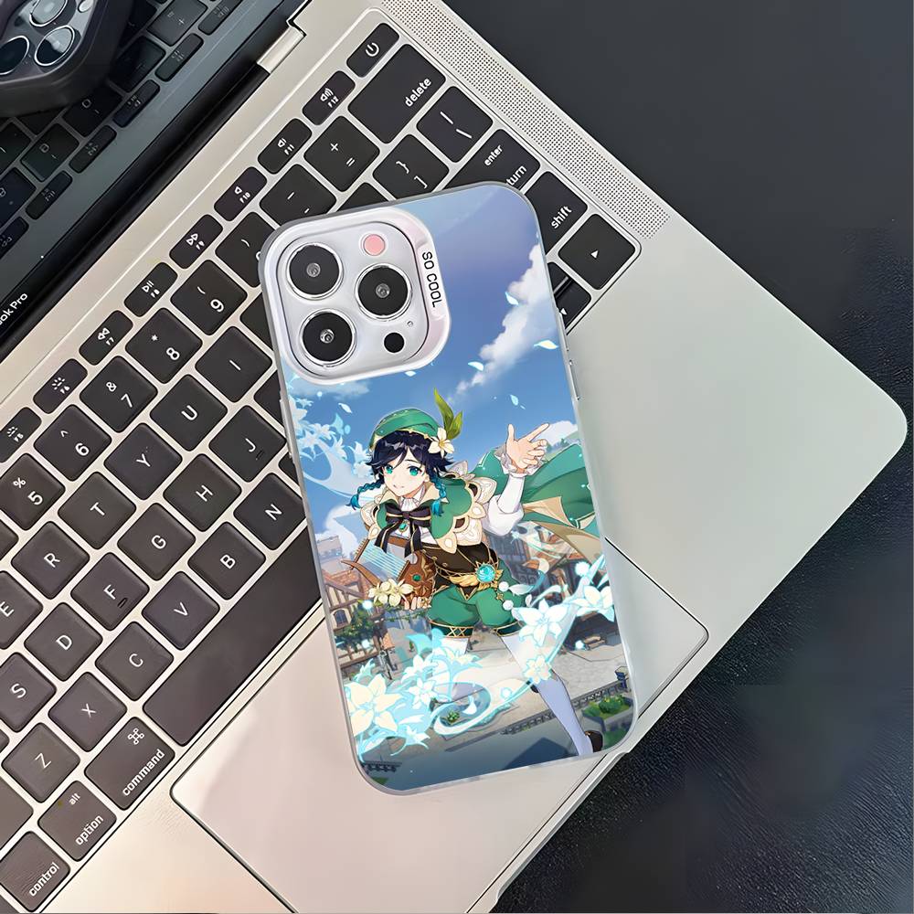 G-Genshin Impact Венти Барбатос Чехол для телефона Для iPhone 17,16,15,14,13,12,Pro,Max,Plus,E,SE4,Air,Mini Белый IMD Box