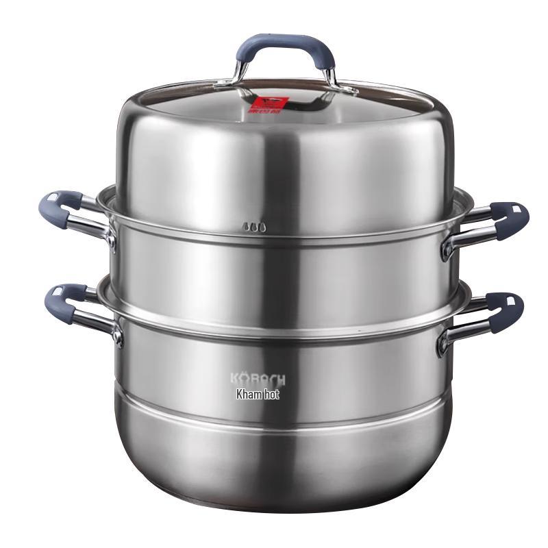 KOBACH 304 Stainless Steel 3-Layer Steamer & Stockpot, 30cm