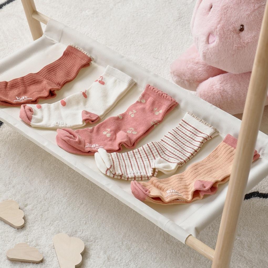 Monday to Friday Socks 5P SET 4-7Y Glitter Cherry Dot_CZ8125066