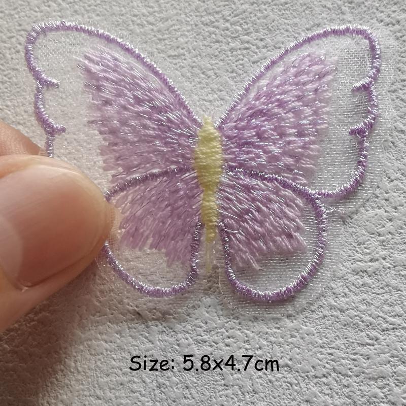 Красочные кружевные нашивки с вышивкой в виде бабочек, приклеивающиеся утюгом, для самостоятельного изготовления одежды