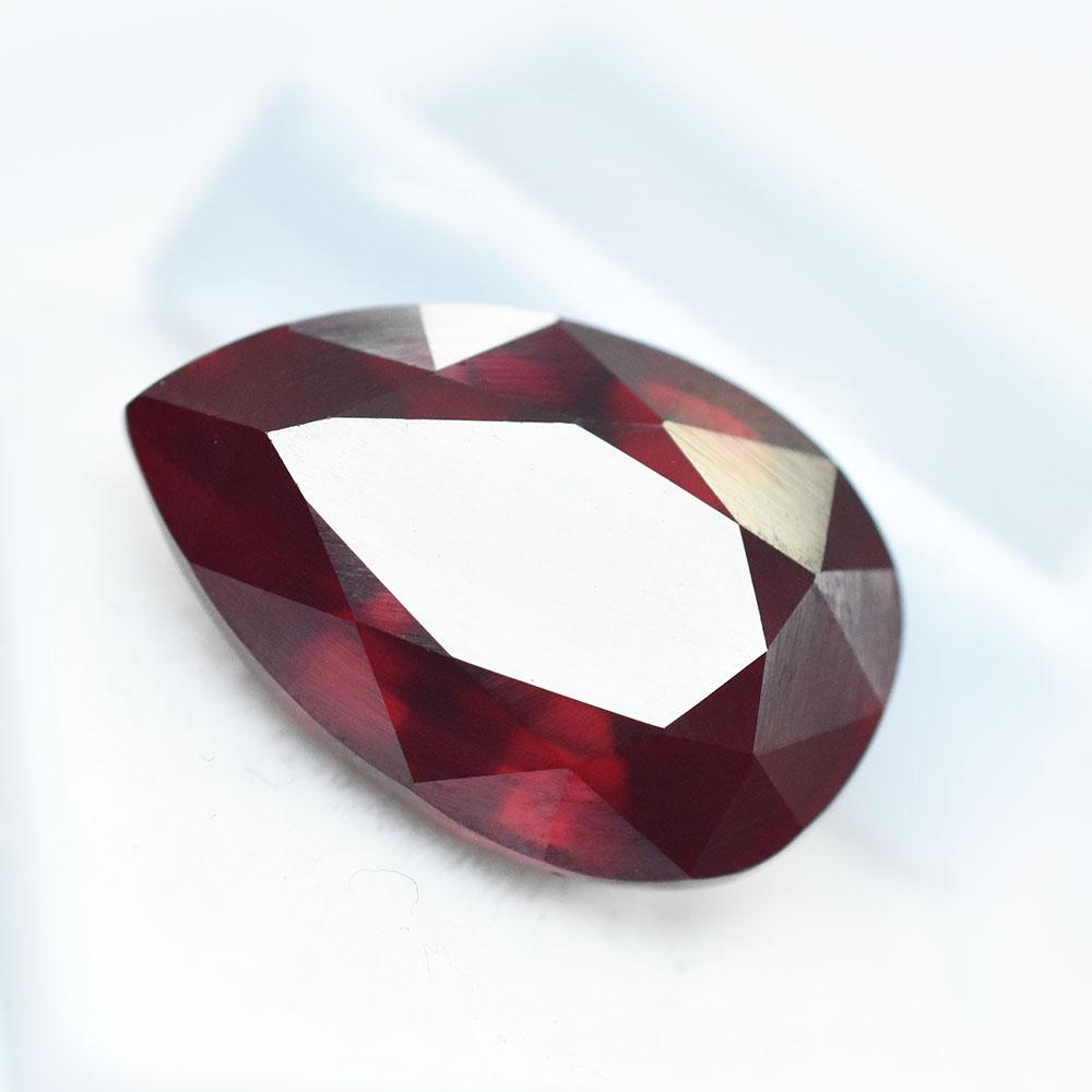 Natural Red Ruby Loose Gemstone 24.20 ct Pear Cut for Jewelry Making and Gem Collections